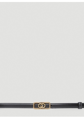 Gucci Gg Plaque Belt - Woman Belts Black 75