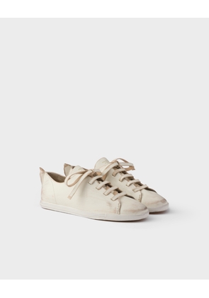 Antiqued leather sneakers