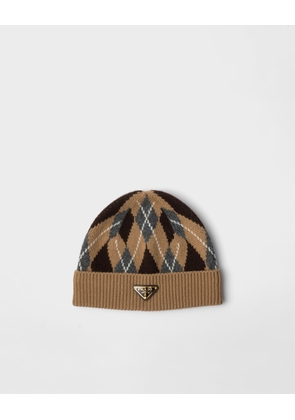 Argyle knit beanie