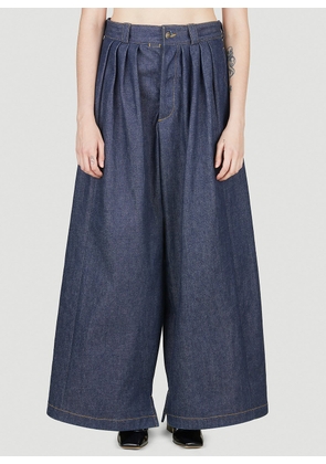 Maison Margiela Pleated Jeans - Woman Jeans Blue It - 38
