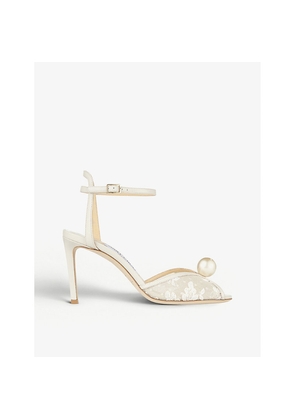 Womens Jimmy Choo Sacora 85 Lace Sandals