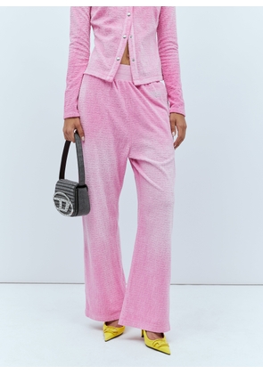Diesel Logo Embossed Velvet Track Pants - Woman Track Pants Pink M