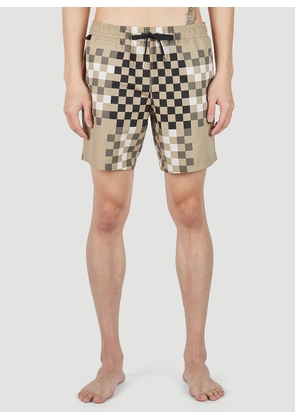 Burberry Martin Pixel Check Swim Shorts - Man Swimwear Beige S