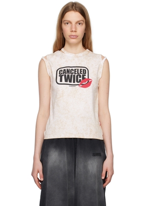 BARRAGÁN Beige 'Canceled Twice' Tank Top