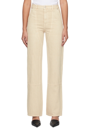 Helmut Lang Beige Paneled Jeans