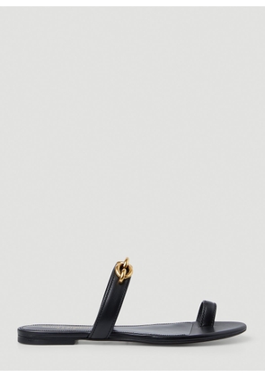 Saint Laurent Le Mallion Flat Sandals - Woman Sandals Black Eu - 38.5