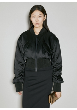 Dolce & Gabbana Short Duchesse Bomber Jacket - Woman Jackets Black It - 42