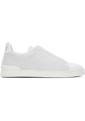 ZEGNA White Triple Stitch Sneakers