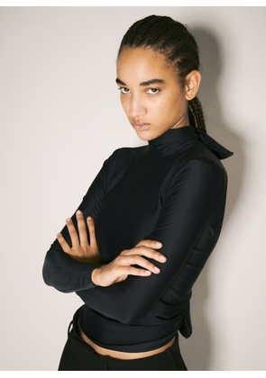 Balenciaga Logo Print Long Sleeve Top - Woman Tops Black Fr - 36