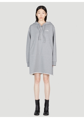 MM6 Maison Margiela Hooded Mini Dress - Woman Dresses Grey M