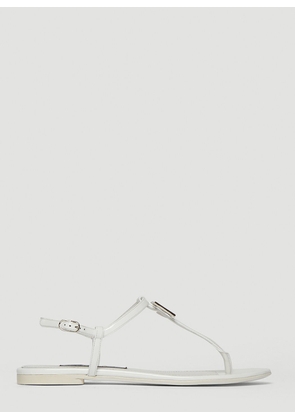 Dolce & Gabbana Logo Cut-out Sandals - Woman Sandals White Eu - 38