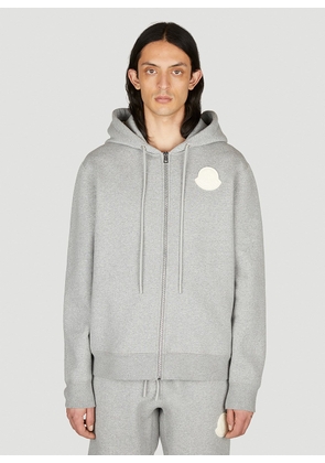 Moncler Logo Patch Hooded Sweatshirt - Man Sweatshirts Grey Xl