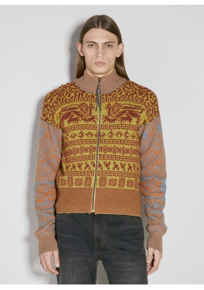 Vivienne Westwood Lion Zip-up Cardigan - Man Knitwear Yellow M