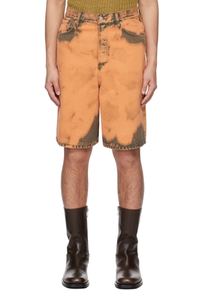 Dries Van Noten Orange Bleached Shorts