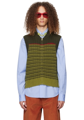 Marni Khaki Striped Vest