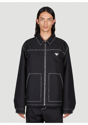 Prada Re-nylon Topstitched Jacket - Man Jackets Black Xxl