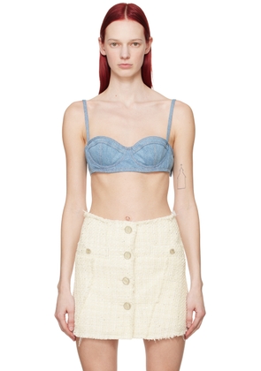 GCDS Blue Underwire Denim Bra