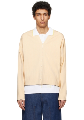 JACQUEMUS Yellow Les Sculptures 'Le cardigan plissé' Cardigan