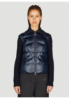Moncler Padded Wool Cardigan - Woman Jackets Navy Xs
