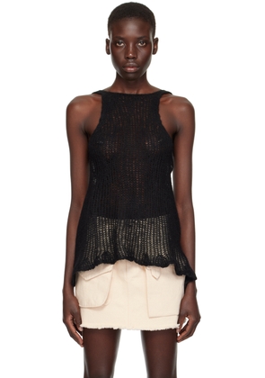 Marques Almeida Black Round Neck Tank Top