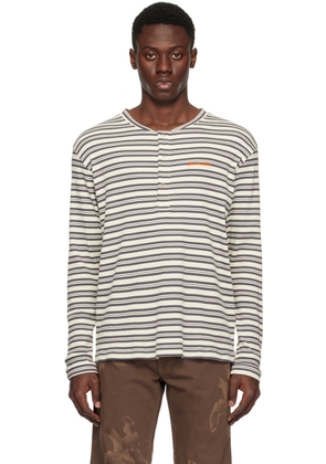 BLUEMARBLE White & Gray Stripe Long Sleeve T-Shirt