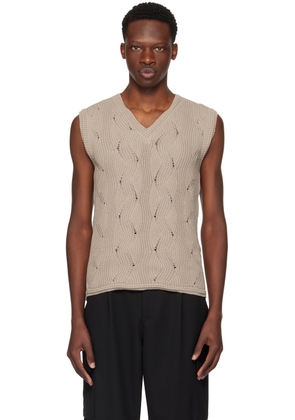 Emporio Armani Beige V-Neck Vest