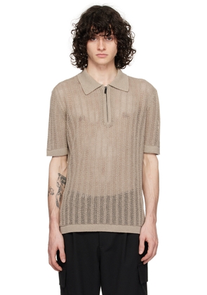 Emporio Armani Beige Half-Zip Polo