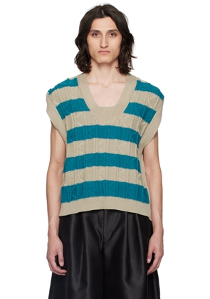Kiko Kostadinov Beige & Blue Merli Vest