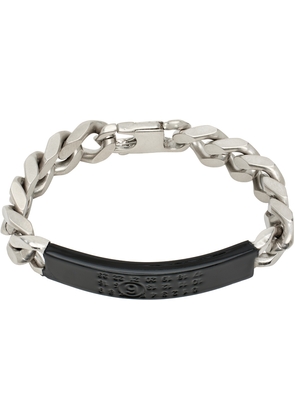MM6 Maison Margiela Silver & Black ID Tag Bracelet
