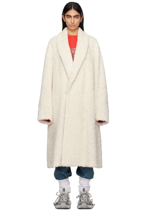 doublet Off-White Cotton Long Faux-Fur Coat