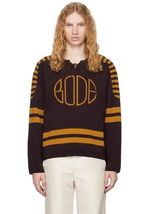 Bode Brown & Yellow Rink Sweater