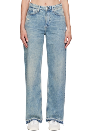 rag & bone Blue Logan Wide-Leg Jeans