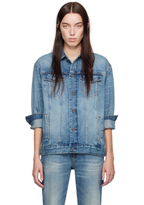 Calvin Klein Blue Halo Selvedge Elongated Trucker Denim Jacket