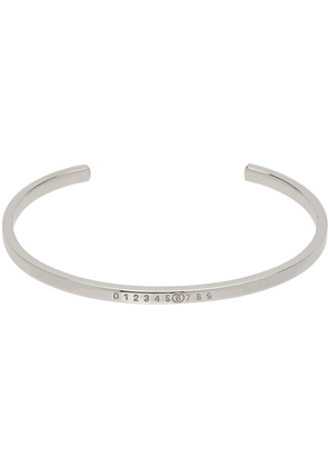 MM6 Maison Margiela Silver Numeric Minimal Signature Cuff Bracelet
