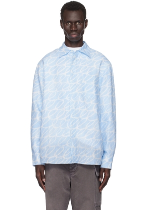 Marni Blue Scribble Motif Shirt