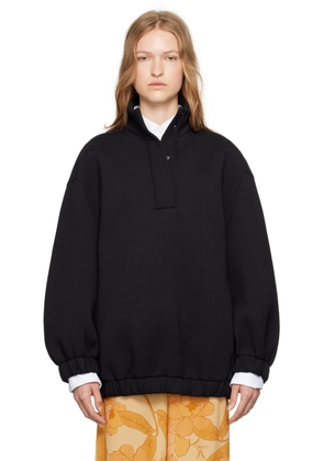 Dries Van Noten Black Stand Collar Sweatshirt