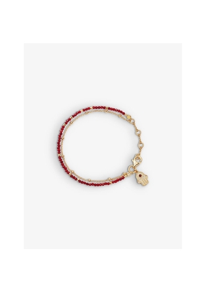 Womens Astley Clarke Fine Biography Hamsa Hand 18ct Yellow Gold Vermeil and Red Carnelian Bracelet
