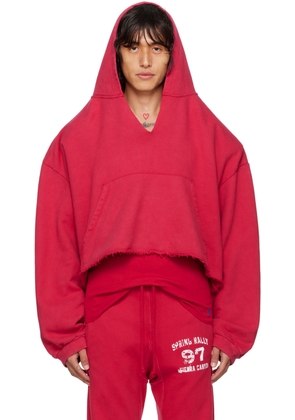 GREG ROSS SSENSE Exclusive Red V-Neck Hoodie