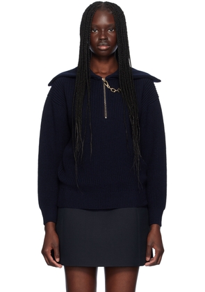 Valentino Navy VLogo Chain Sweater