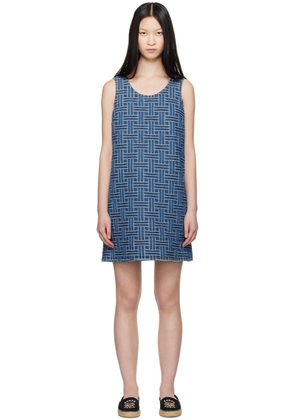 Kenzo Blue Kenzo Paris Three Hole Denim Minidress