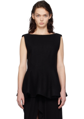 Lanvin Black Peplum Blouse
