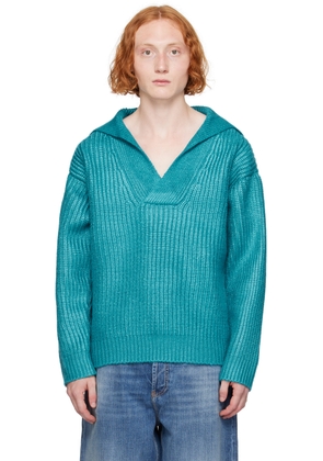 Valentino Blue V-Neck Sweater
