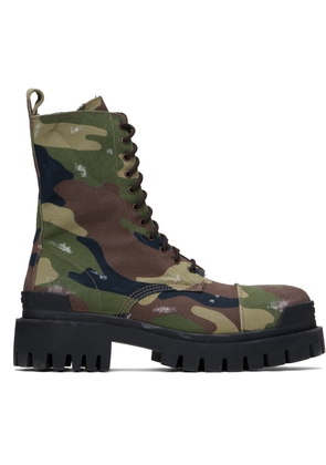 Balenciaga Khaki Strike Boots