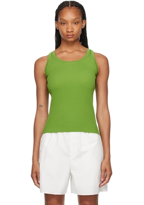 AURALEE Green High Gauge Tank Top