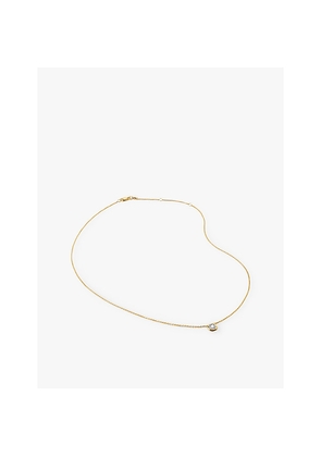 Womens Monica Vinader Solitaire 18ct Yellow Gold-Plated Vermeil Sterling-Silver and 0.06ct Lab-Grown Diamond Necklace