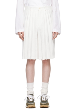 Comme des Garçons Homme Plus White Pleated Shorts