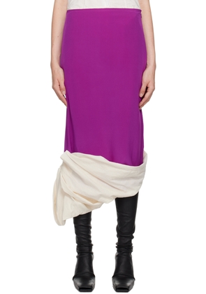 COLLEEN ALLEN SSENSE Exclusive Purple & Beige Silk Habotai & Calico Midi Skirt