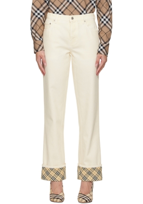 Burberry Off-White Rolled Cuff Jeans