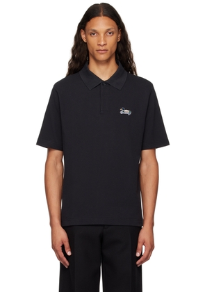Burberry Black Cotton Polo