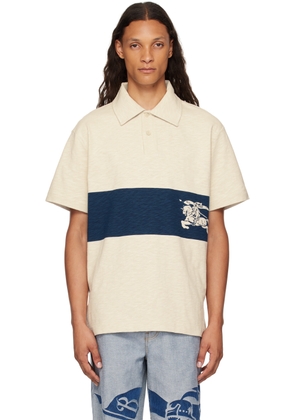 Burberry Off-White EKD Stripe Polo